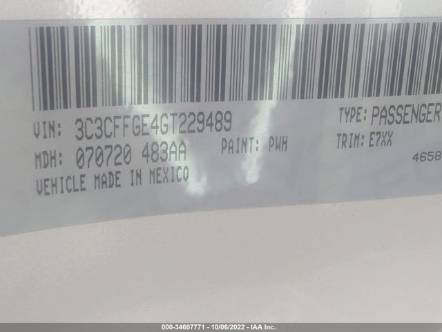 2016 Fiat 500e, VIN: 3C3CFFGE4GT229489