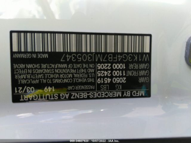 2021 MERCEDES-BENZ A 220 W1K3G4FB7MJ305347 Photo 8