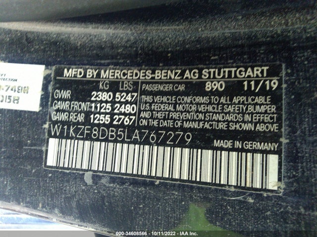 2020 Mercedes-Benz E-Class, VIN: W1KZF8DB5LA767279