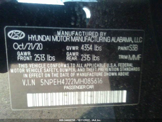 Hyundai Sonata Limited 2021 5NPEH4J22MH085616 Image 11