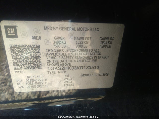 2019 GMC Yukon XL, VIN: 1GKS2HKJ3KR133510