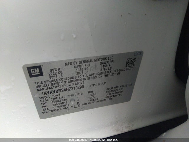 Cadillac XT5 2017 1GYKNBRS4HZ210290 Image 9