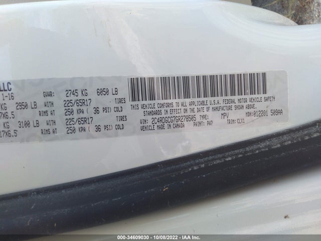 Dodge Grand Caravan Sxt Plus 2016 2C4RDGCG7GR278505 Image 9
