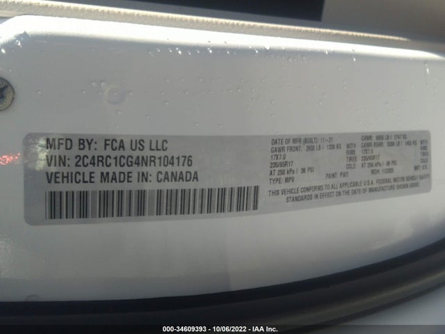 2022 Chrysler Voyager, VIN: 2C4RC1CG4NR104176