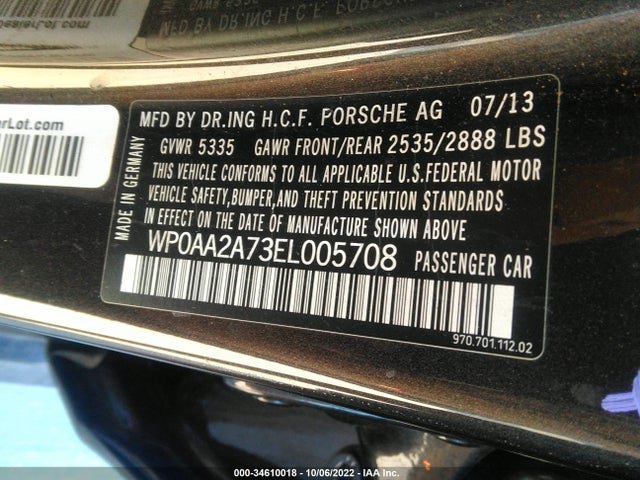 2014 Porsche Panamera, VIN: WP0AA2A73EL005708