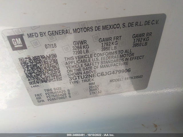 GMC Sierra 1500 Slt 2018 3GTU2NEC6JG479906 Image 9