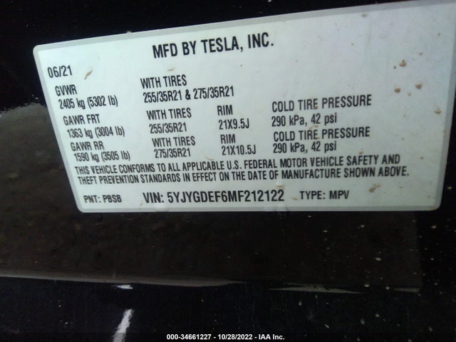 Tesla Model Y Performance 2021 5YJYGDEF6MF212122 Image 11