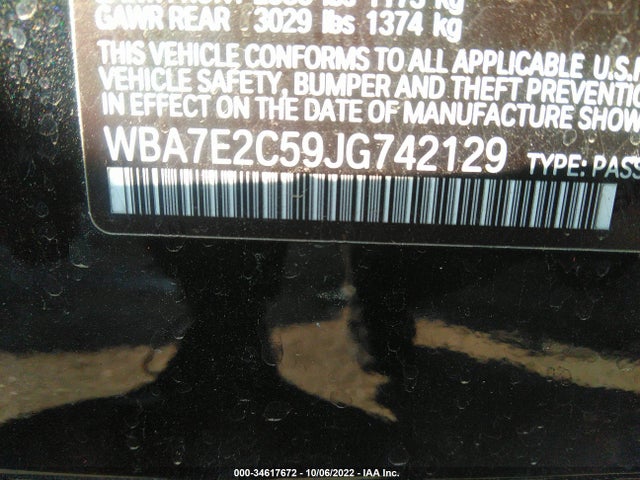 BMW 7 Series 740i 2018 WBA7E2C59JG742129 Image 10