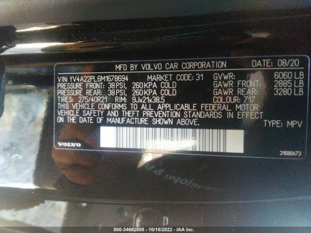 YV4A22PL6M1678694 Volvo Xc90 Inscription