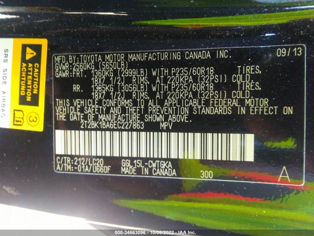 2T2BK1BA6EC227863 Lexus RX 350