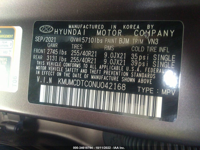 2022 Genesis GV70, VIN: KMUMCDTC0NU042168