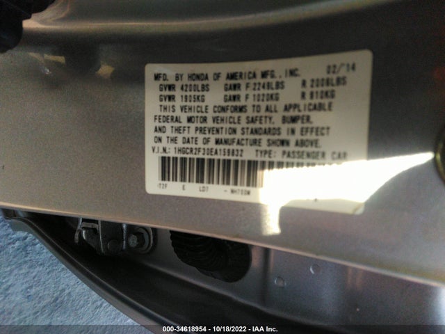 Honda Accord Sedan Lx 2014 1HGCR2F30EA159832 Image 9