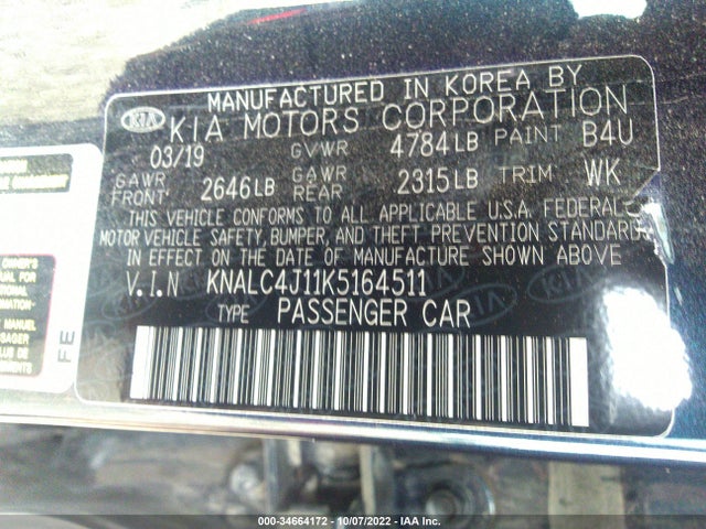 2019 Kia Cadenza, VIN: KNALC4J11K5164511