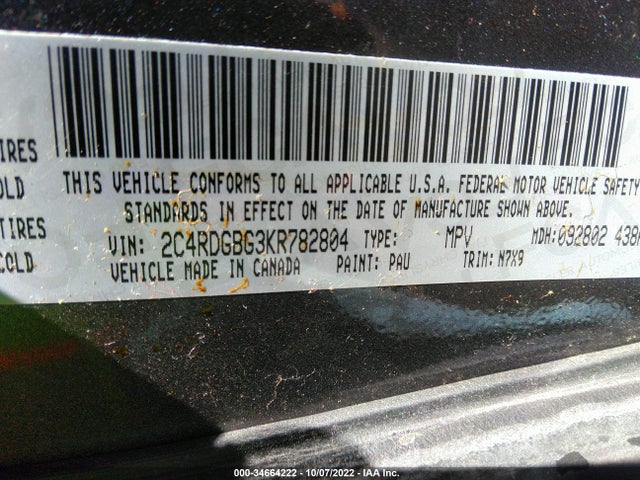 Dodge Grand Caravan Se 35th Anniversary 2019 2C4RDGBG3KR782804 Image 9