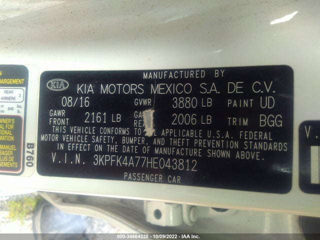 KIA Forte 2017 3KPFK4A77HE043812 Image 9