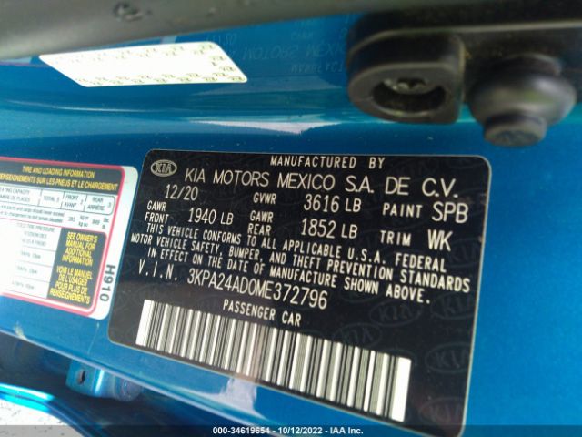 3KPA24AD0ME372796 KIA RIO S