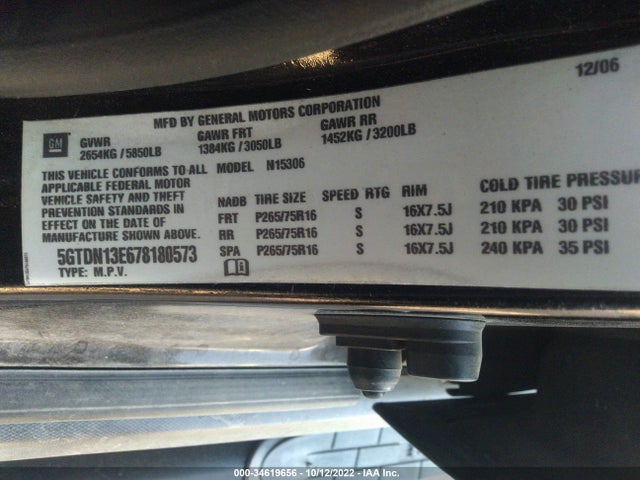 5GTDN13E678180573 Hummer H3 SUV