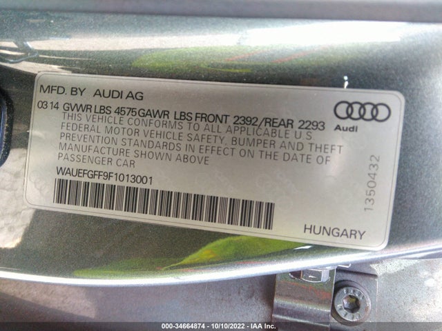 WAUEFGFF9F1013001 Audi A3 2.0t Premium Plus