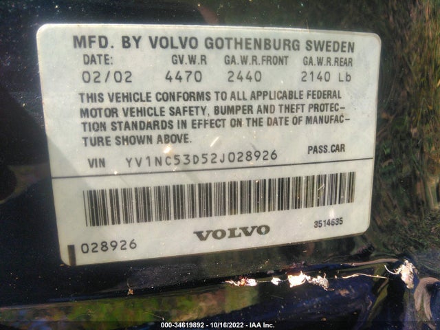 YV1NC53D52J028926 Volvo C70