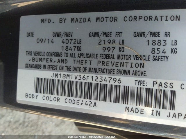 Mazda Mazda3 S Touring 2015 JM1BM1V36F1234796 Image 10