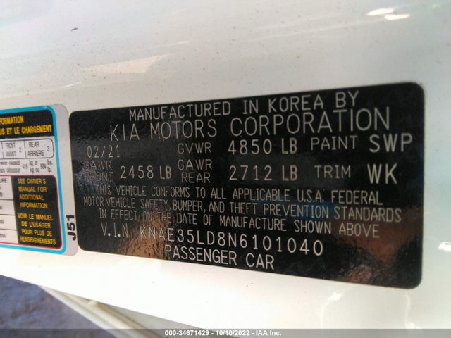2022 Kia Stinger, VIN: KNAE35LD8N6101040