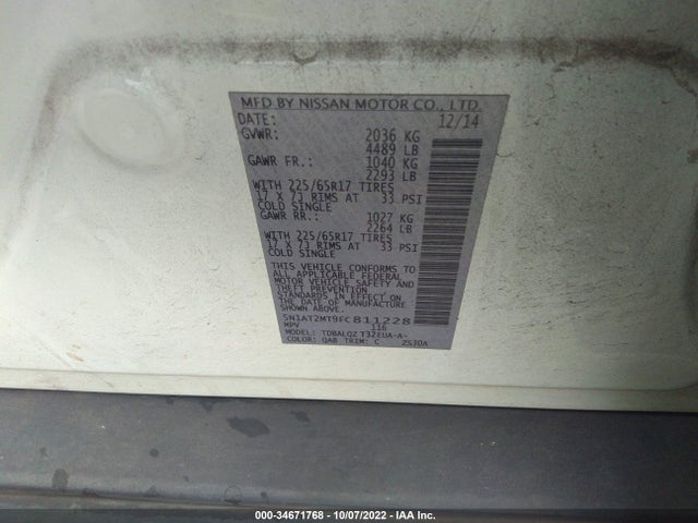 Nissan ROGUE SV 2015 5N1AT2MT9FC811228 Image 9