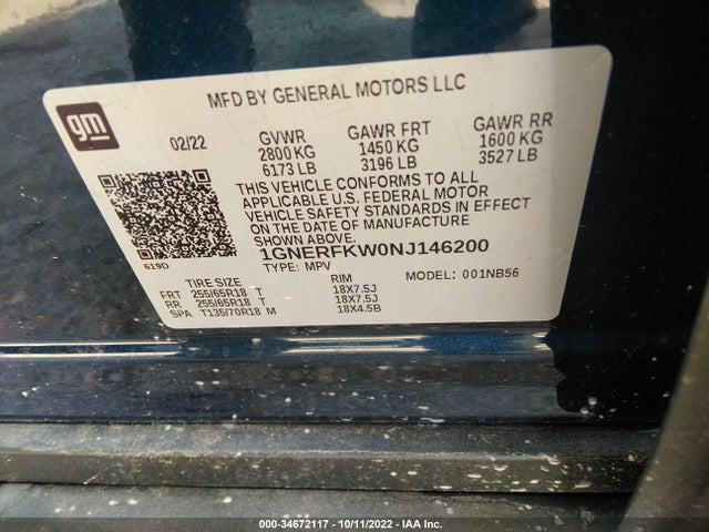 Chevrolet Traverse Ls 2022 1GNERFKW0NJ146200 Image 9
