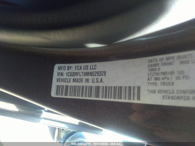 2021 Ram 1500, VIN: 1C6SRFLT4MN529328