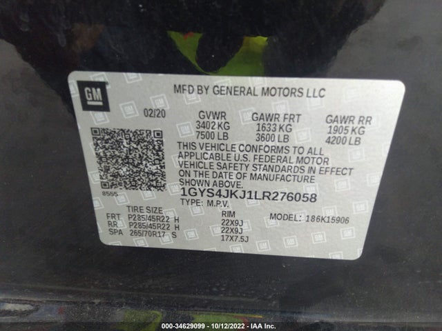 2020 Cadillac Escalade, VIN: 1GYS4JKJ1LR276058