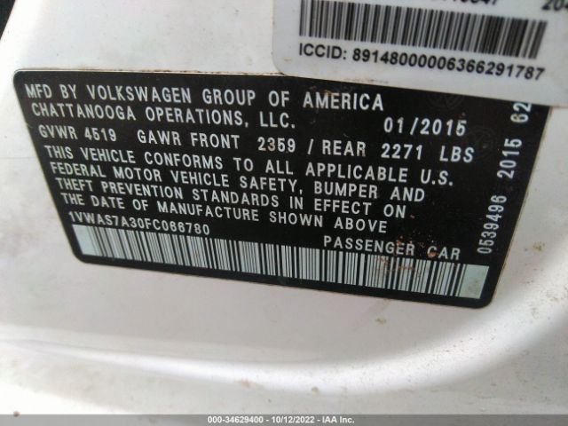 1VWAS7A30FC066780 Volkswagen Passat 1.8t S