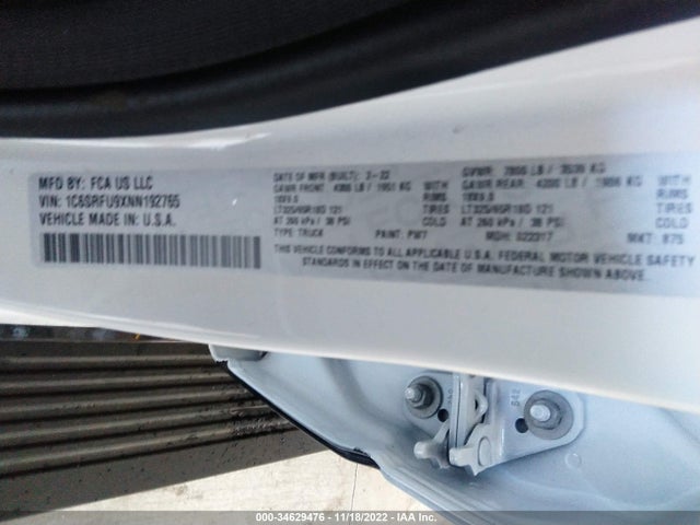 RAM 1500 Trx 2022 1C6SRFU9XNN192765 Image 9