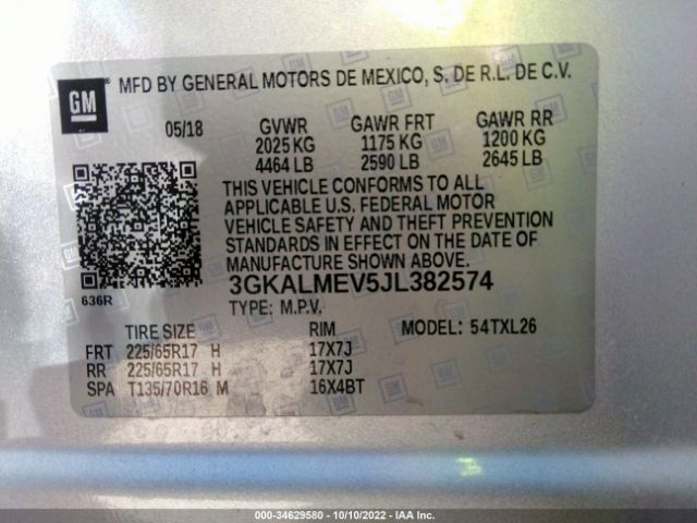 3GKALMEV5JL382574 GMC Terrain Sle