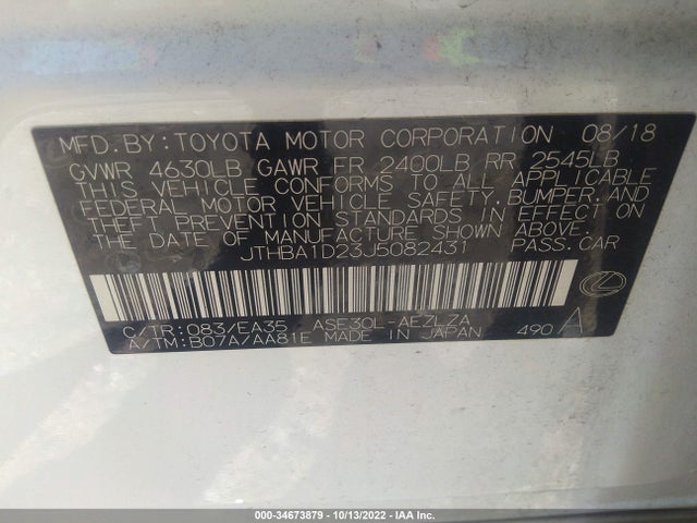 JTHBA1D23J5082431 Lexus Is Is 300 F Sport