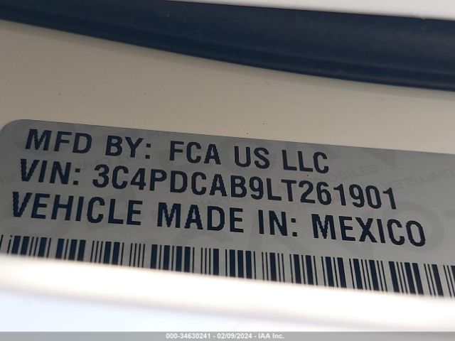 3C4PDCAB9LT261901 Dodge Journey Se Value