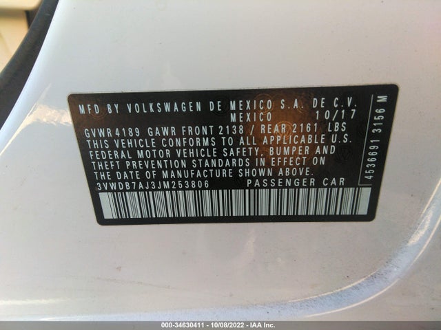 3VWDB7AJ3JM253806 Volkswagen Jetta 1.4t