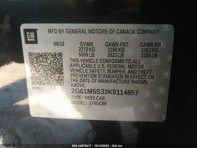 2019 Cadillac XTS, VIN: 2G61M5S33K9114857