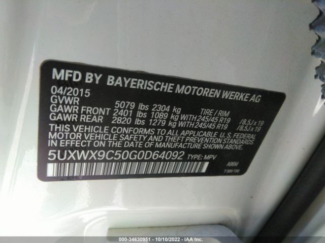 5UXWX9C50G0D64092 BMW X3 Xdrive28i