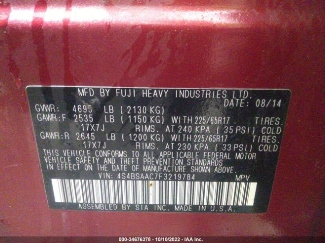 4S4BSAAC7F3219784 Subaru Outback 2.5i