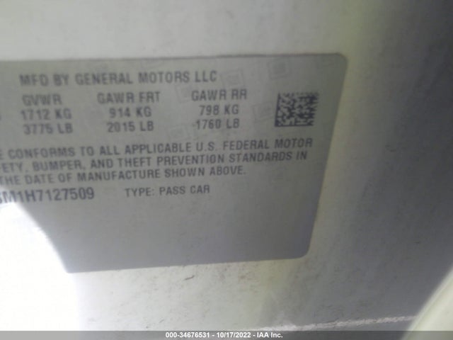 Chevrolet CRUZE LS 2017 1G1BC5SM1H7127509 Image 10