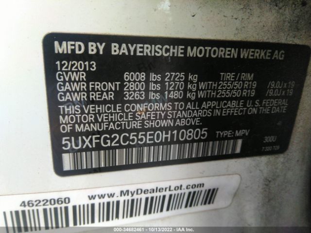 5UXFG2C55E0H10805 BMW X6 Xdrive35i