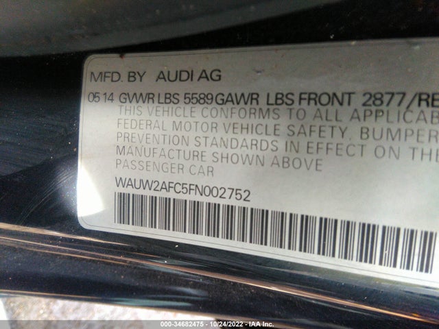 2015 Audi S7, VIN: WAUW2AFC5FN002752