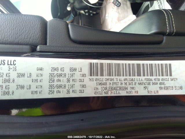 1C4RJEBG4GC383204 Jeep Grand Cherokee Limited