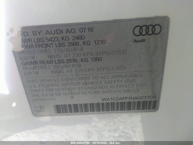 WA1C2AFP3HA023709 Audi Q5 PREMIUM