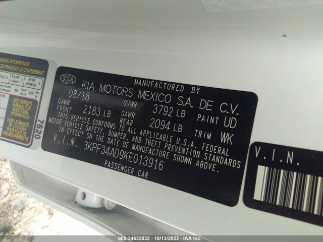 KIA FORTE S 2019 3KPF34AD9KE013916 Image 9