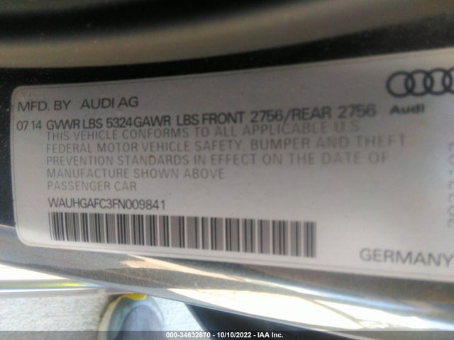 2015 Audi A6, VIN: WAUHGAFC3FN009841