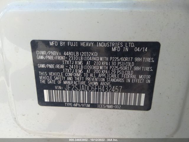 JF2SJADC6FH432457 Subaru Forester 2.5i Premium