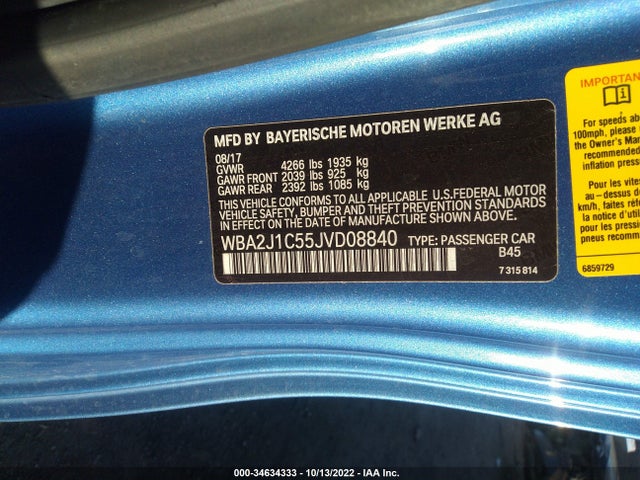 BMW 2 Series 230i 2018 WBA2J1C55JVD08840 Image 9