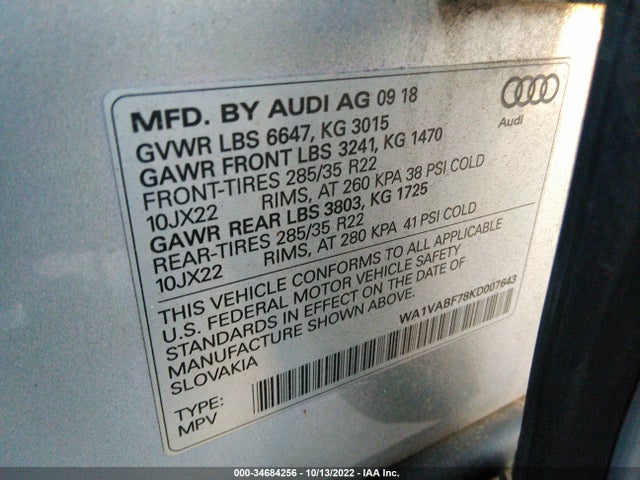 WA1VABF78KD007643 Audi Q7