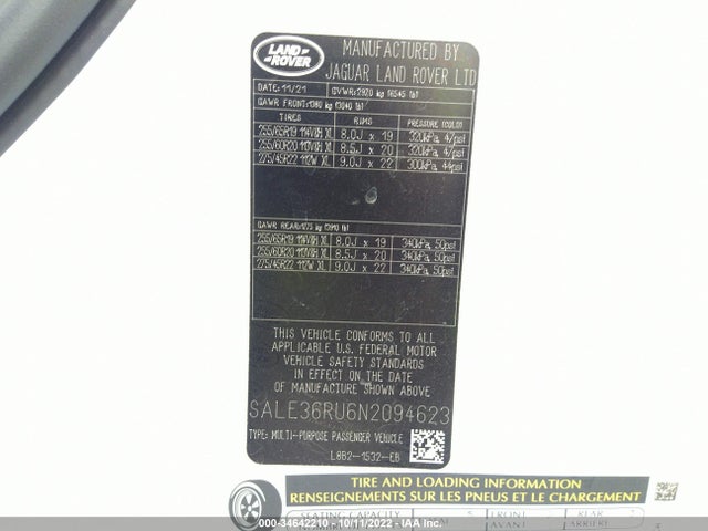 Land Rover Defender 2022 SALE36RU6N2094623 Image 11