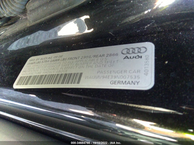 WAUMV94E39N007535 Audi A8 L 4.2l